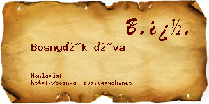 Bosnyák Éva névjegykártya