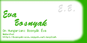 eva bosnyak business card
